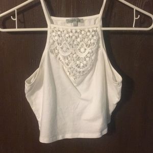 white cropped tank top